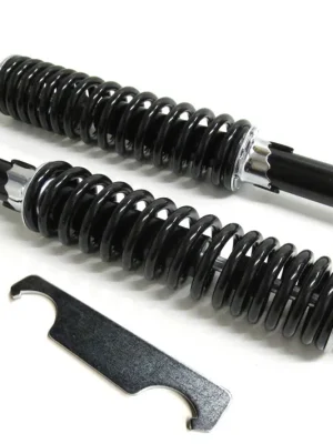 240mm Stoßdämpfer Schwarz Satz + Einstellschlüssel für Mofa Moped Mokick Aktuell