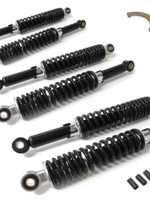 2x 26cm + 4x 28cm Stoßdämpfer Schwarz + Einstellschlüssel Tieferlegung Set für Simson Duo Sonderaktion