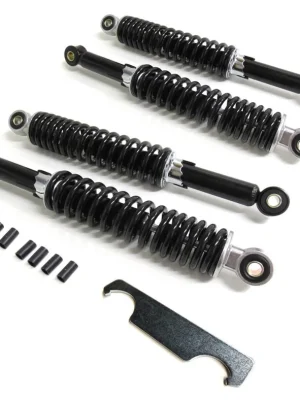 4x Stoßdämpfer Schwarz Tieferlegung Set 26cm u. 28cm Simson Schwalbe KR51 & Einstellschlüssel Direkt Vom Hersteller