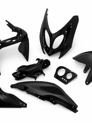 7-teiliges Verkleidungsset Schwarz Matt für Yamaha Aerox MBK Nitro 50/100 – Komplettset Neue Kollektion