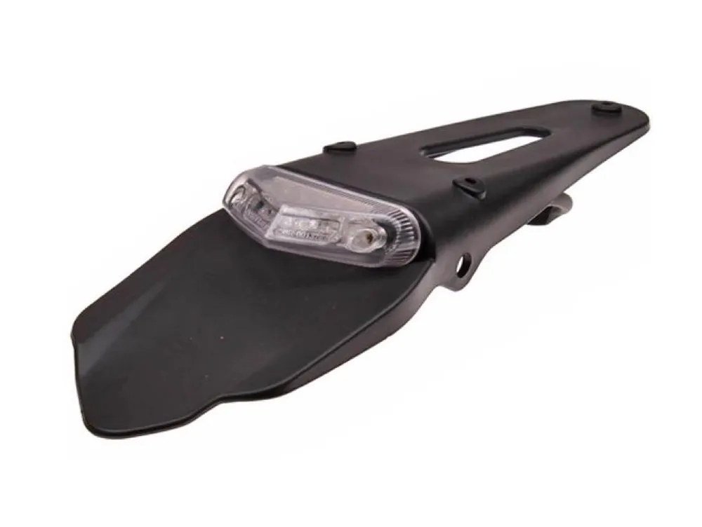 Markenware Spritzschutz Kennzeichenhalter mit LED für Enduro Rücklicht Universal