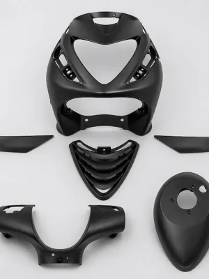 Zertifiziert Verkleidungsset 6-teilig Schwarz Matt für Piaggio Zip 50 125 2000