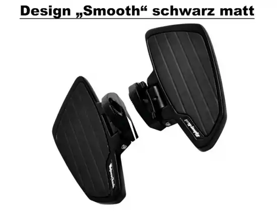 HH Sozius-Trittbretter / Smooth schwarz matt / Yamaha XVS 650 Custom + Classic / 1 Paar Wochenendangebot