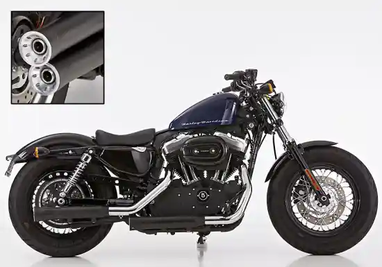 Sofort Bestellen Black Sale FALCON Double Goove / HD Sportster XL 883/1200 / SlipOn / black / 2014 - 20 / EG-BE