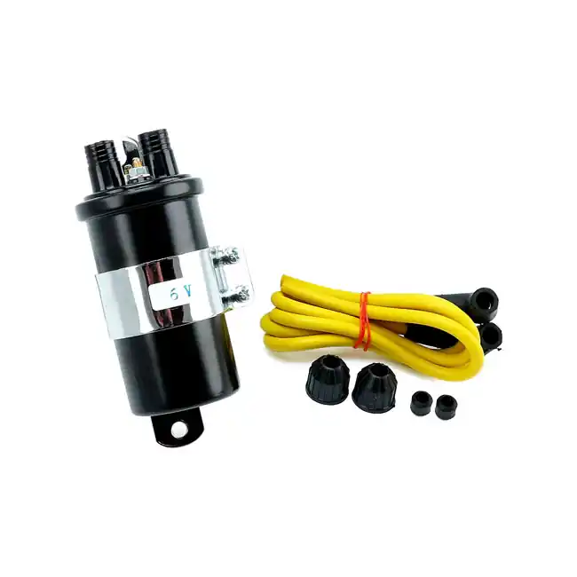 Markenware Zündspule Round Coil Schwarz, 6 Volt, für Harley-Davidson 36-64