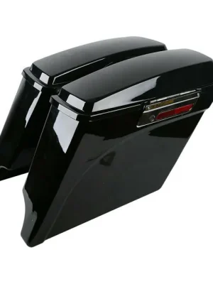 1 Paar Seitenkoffer komplett, 5" länger Schwarz f. Harley-Davidson Touring 94-13 Solange Der Vorrat Reicht
