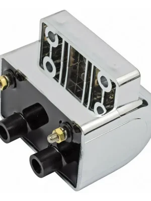 Zündspule Late Style 3 Ohm Chrom für Harley-Davidson Big Twin, Sportster 85-03 Preiswert