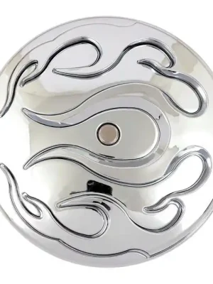 Abverkauf Luftfilter Deckel Einsatz Flame Chrom - Chrom, für Harley - Davidson