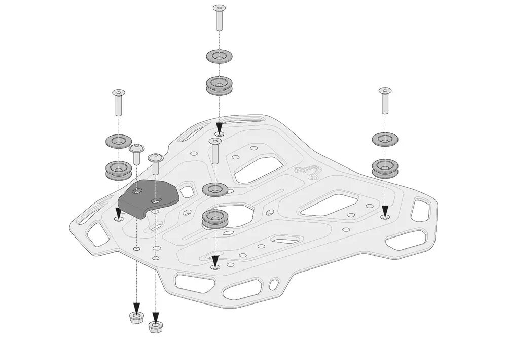 Must-Have SW-Motech Adapterkit für ADVENTURE-RACK Gepäckträger Für TRAX ADV/ION/EVO. Schwarz.