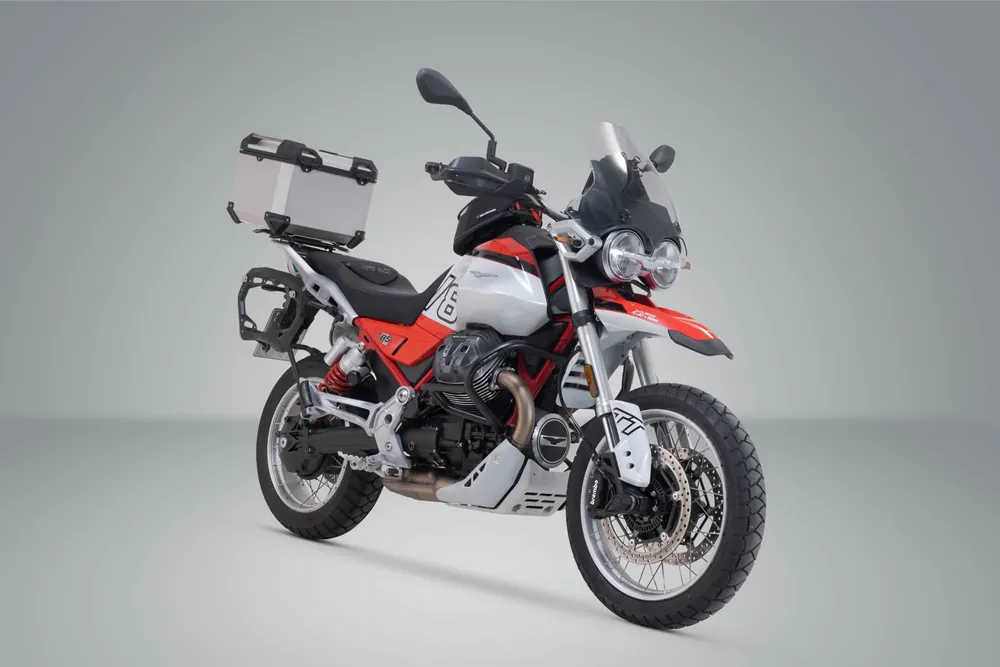 SW-Motech TRAX ADV Topcase-System Silbern. Moto Guzzi V85 TT (24-). Echt
