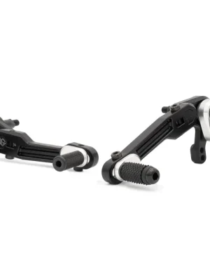 Neue Kollektion Gilles Fußrastenanlage RCT10GT verstellbar ABE BLACK-SILVER passend für Ducati Scrambler / Full Throttle / I / N / FT 7K - Modelle (2023-2025)