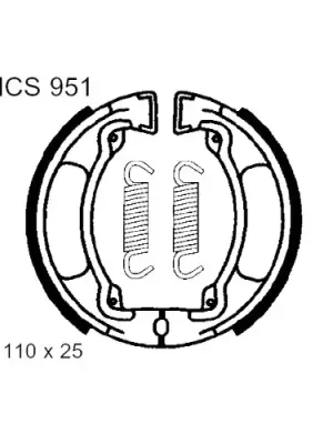 Bremsbacken mit Feder TRW MCS951 (1 Satz) Ausverkauf