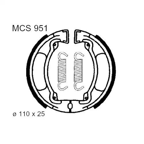 Bremsbacken mit Feder TRW MCS951 (1 Satz) Ausverkauf