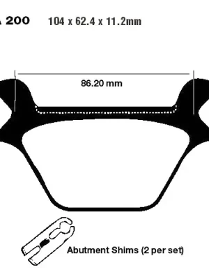 Bremsklotz Standard EBC FA200 (1 Satz) Neuheit