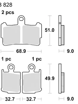 Neuheit Bremsklotz Sinter vorne TRW MCB828SV (1 Satz)