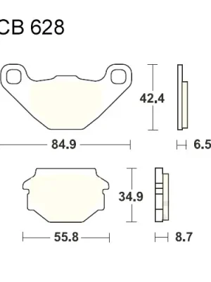 Preis Gesenkt Bremsklotz Standard TRW MCB628 (1 Satz)