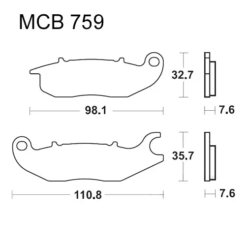 Bremsklotz Scooter TRW MCB759EC (1 Stück) Wochenendangebot