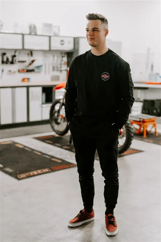 Maglietta a maniche lunghe S-TECH Racing nera Preiswert